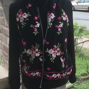 West Kei.  Black light jacket. with floral   S NWT